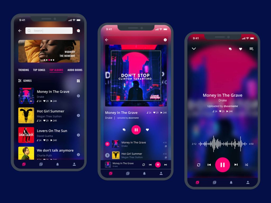 App Music UI Kit - Free XD Resource | Adobe XD Elements