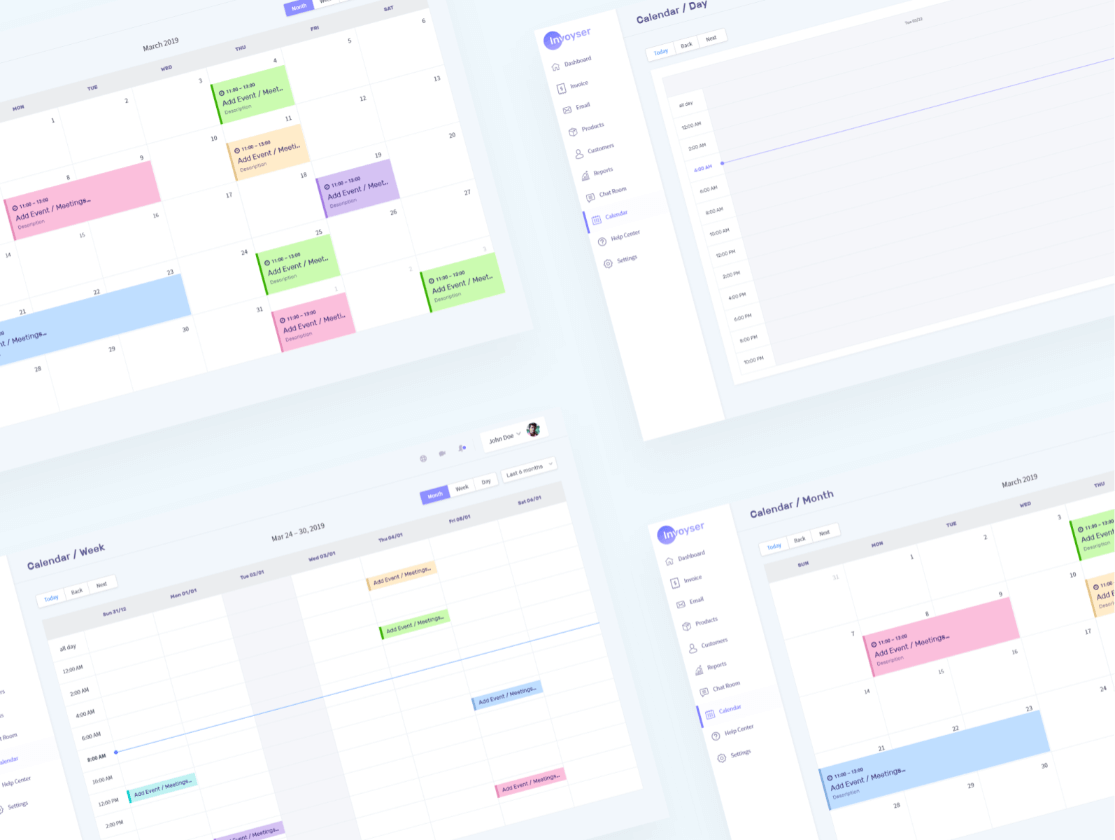 Invoyser Calendar - Free XD Resource | Adobe XD Elements Invoyser Calendar - Free XD Resource | Adobe XD Elements