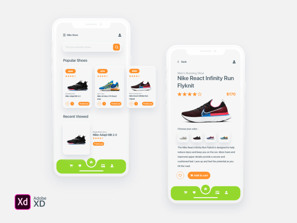 Nike Store UI Design - Free XD Resource | Adobe XD Elements