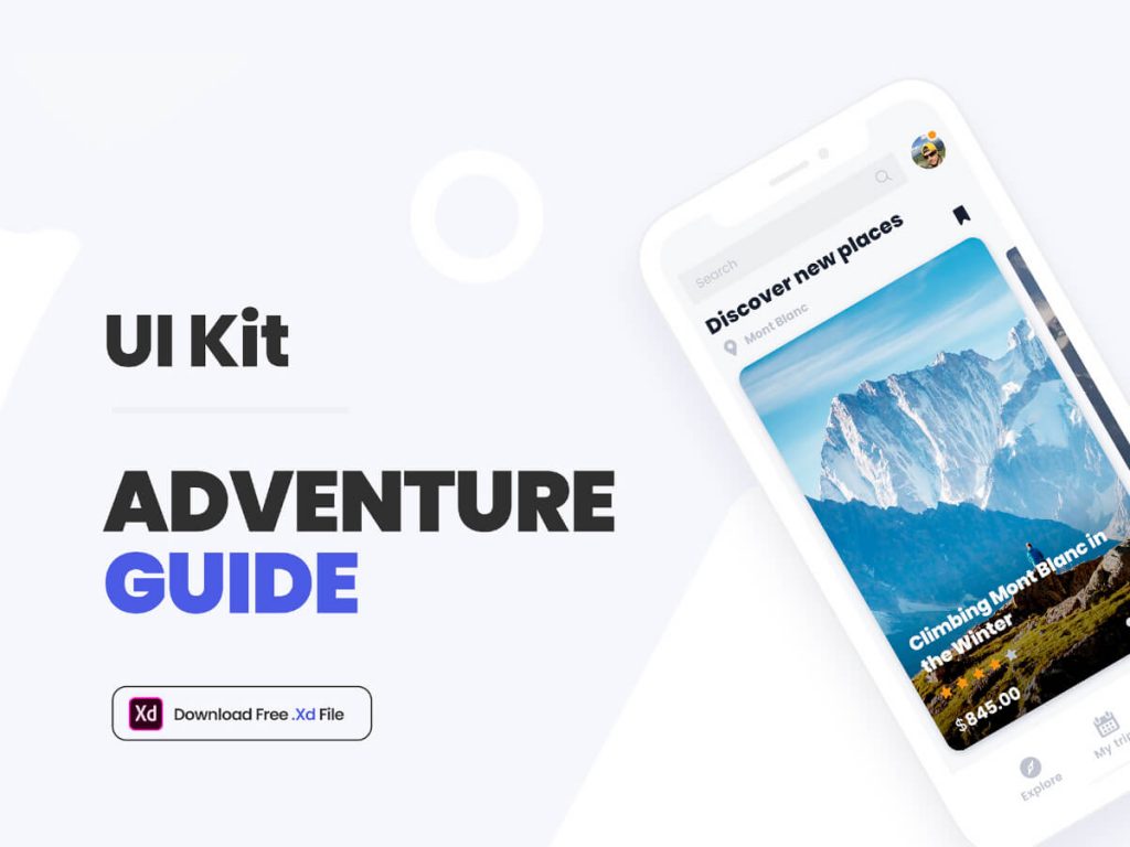 Adventure Guide Adobe XD UI Kit