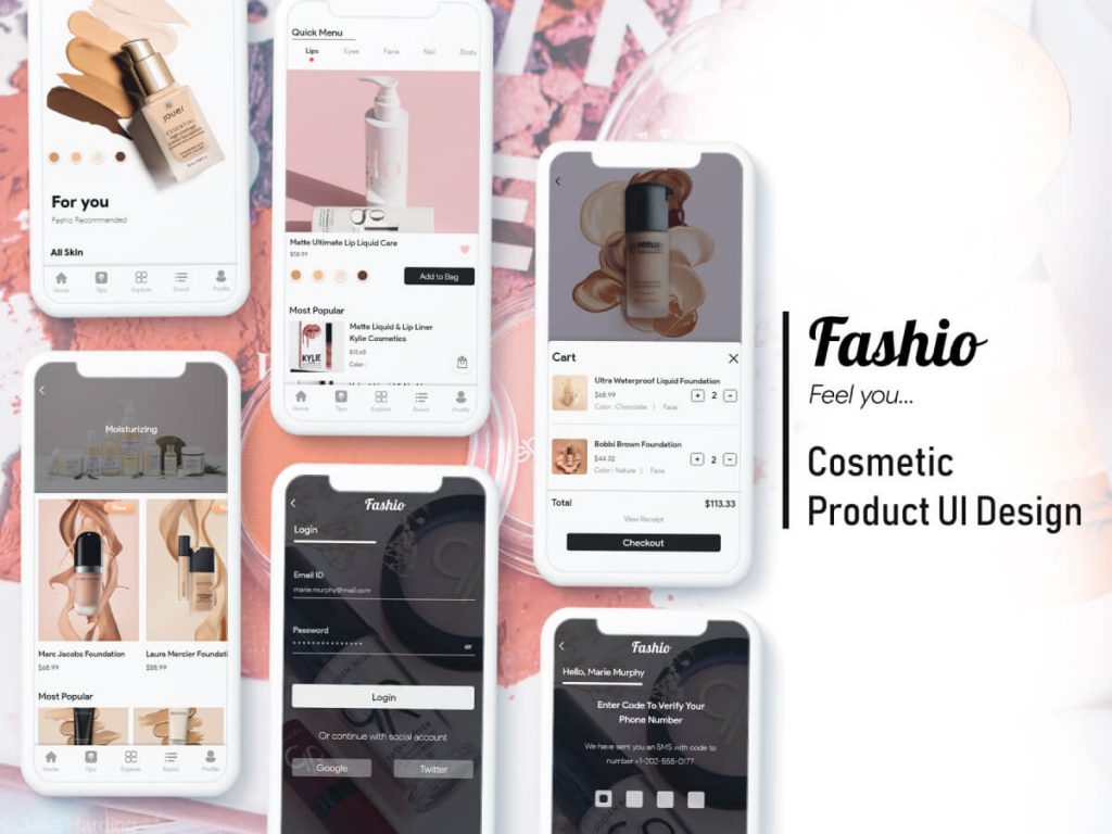 Cosmetic Store App Adobe XD UI Kit