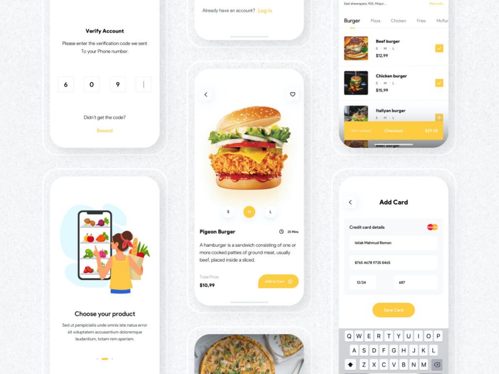 Food Delivery App for Adobe XD