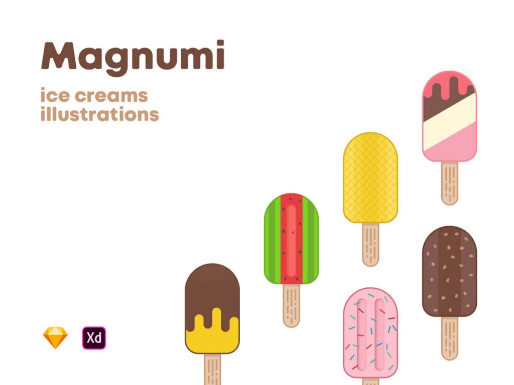 Ice Cream Illustrations for Adobe XD