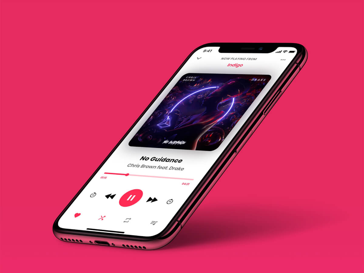 Music App Minimalist Adobe XD UI Kit