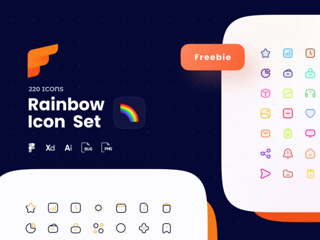 Rainbow Icon Pack for Adobe XD