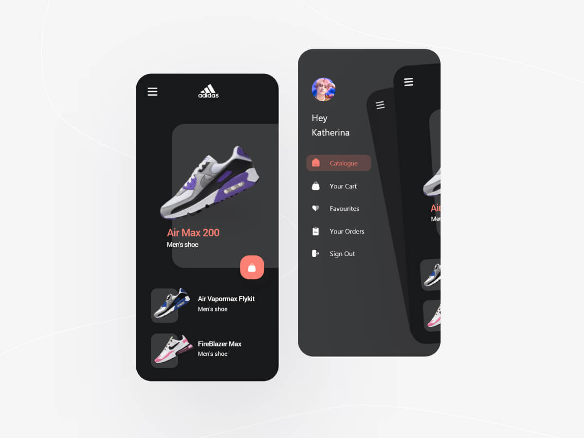 Sneaker Shop App for Adobe XD
