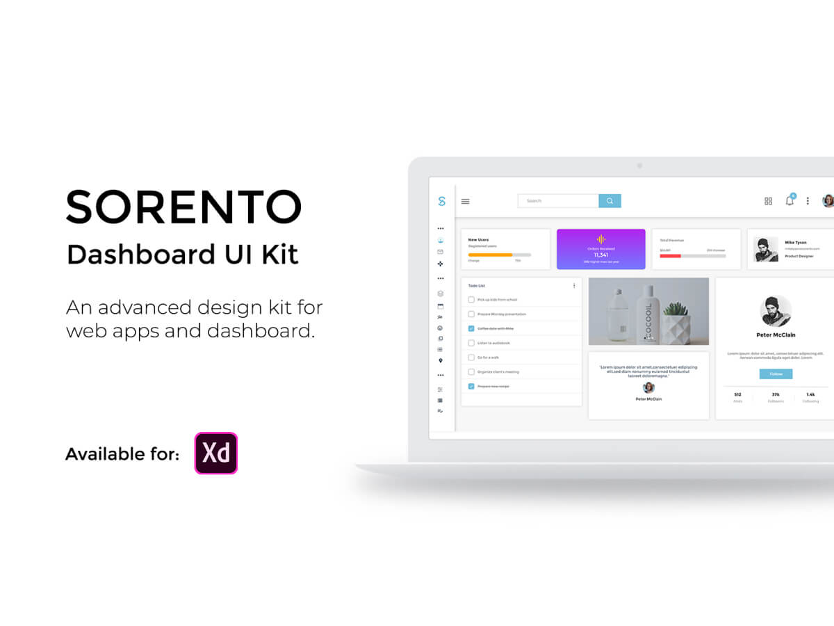 Sorento Dashboard Adobe XD UI Kit