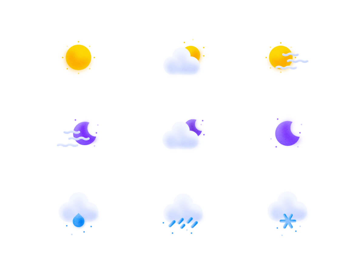 Weather 3D Icon Set for Adobe XD