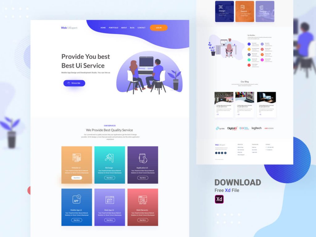 Basic Landing Page Template - Free XD Resource | Adobe XD Elements