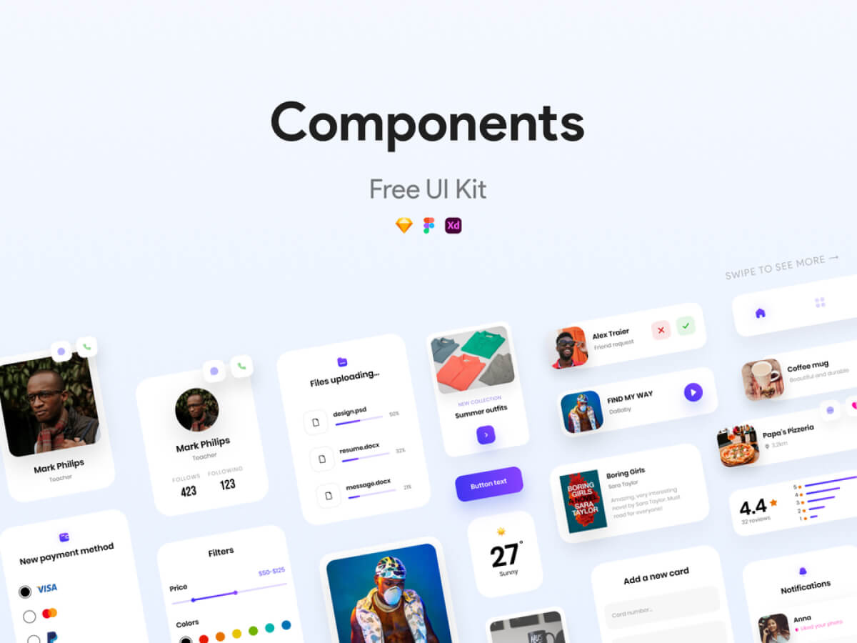 Components UI Kit for Adobe XD