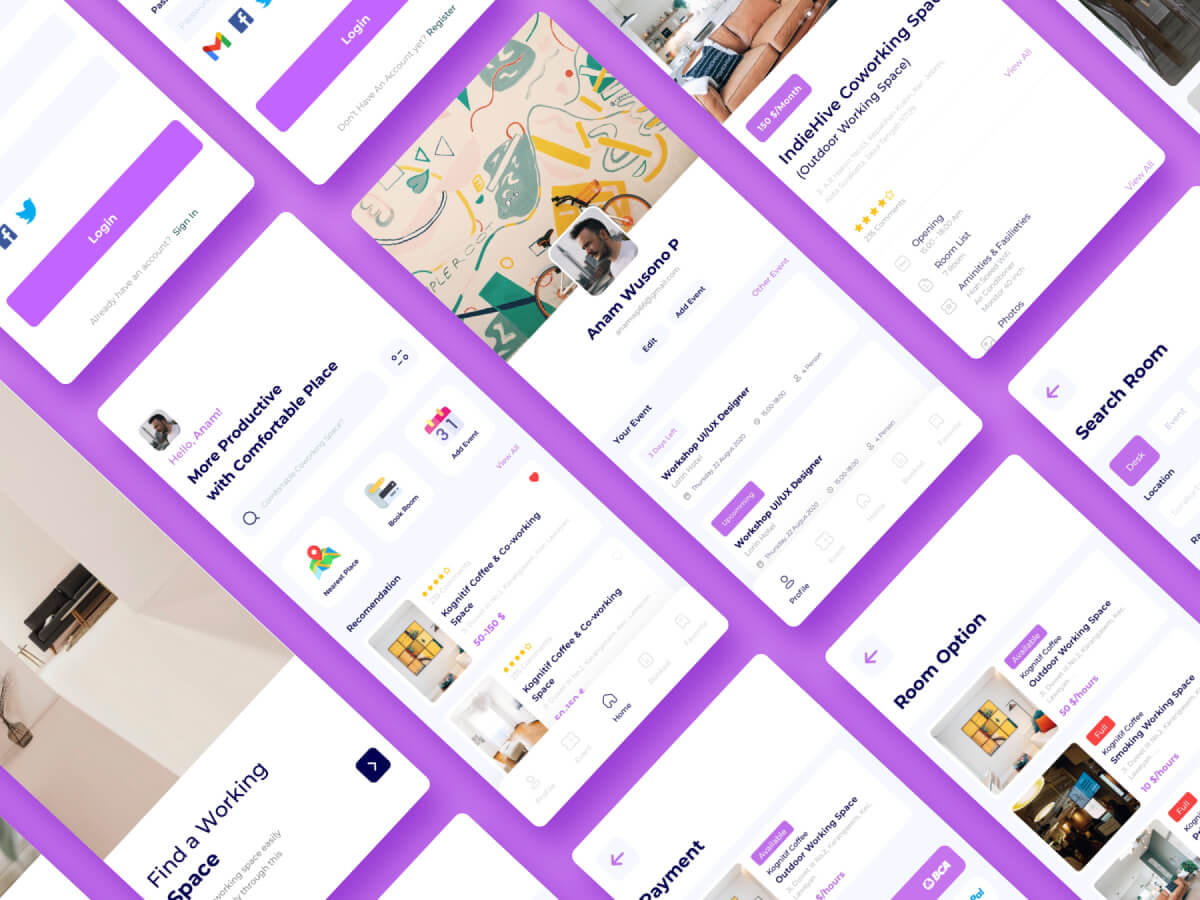 Coworking Space Adobe XD UI KIT