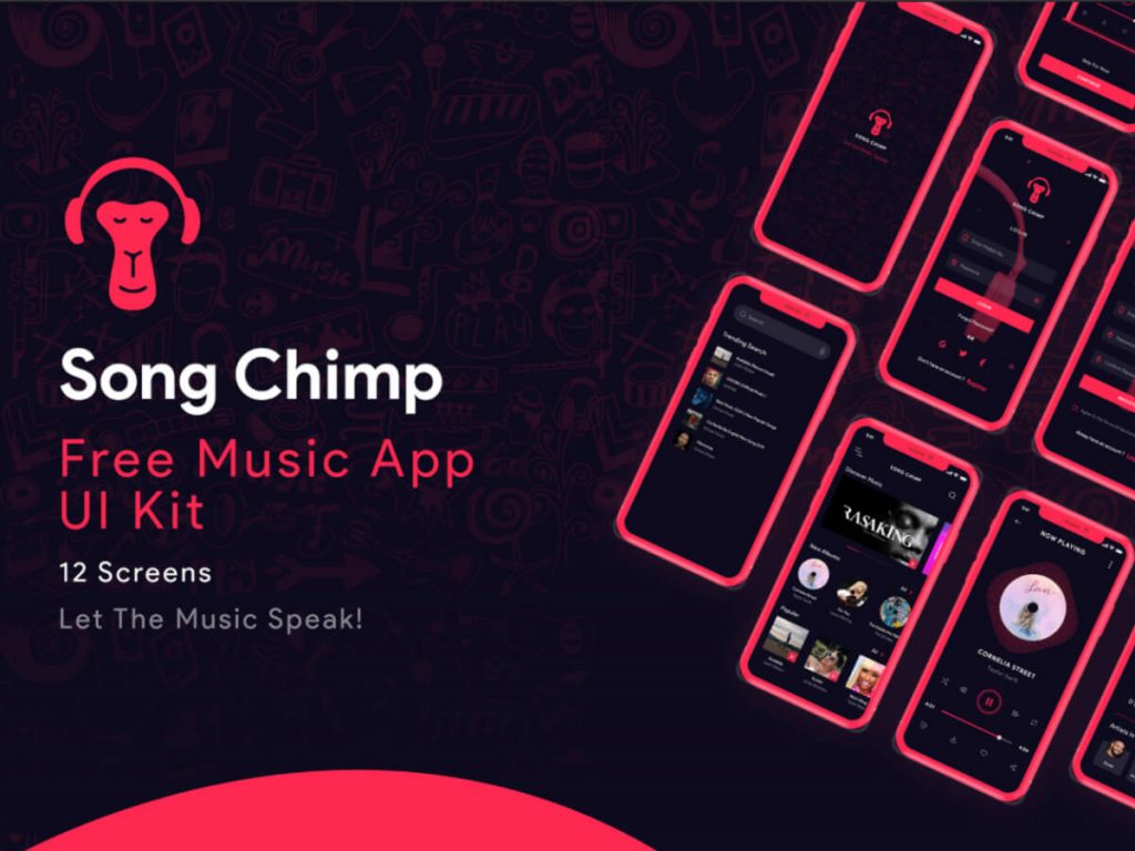Song Chimp - Free Music App for Adobe XD