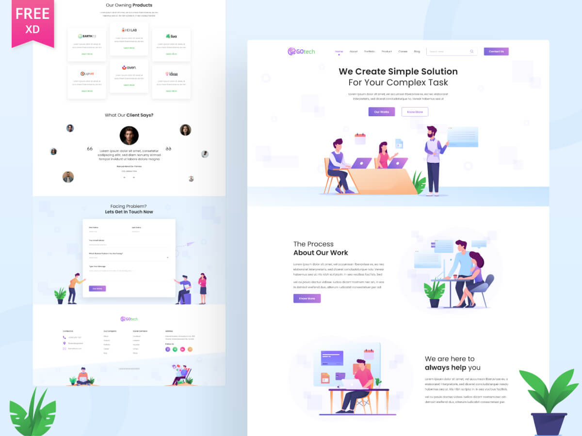 startup-website-template-free-xd-resource-adobe-xd-elements