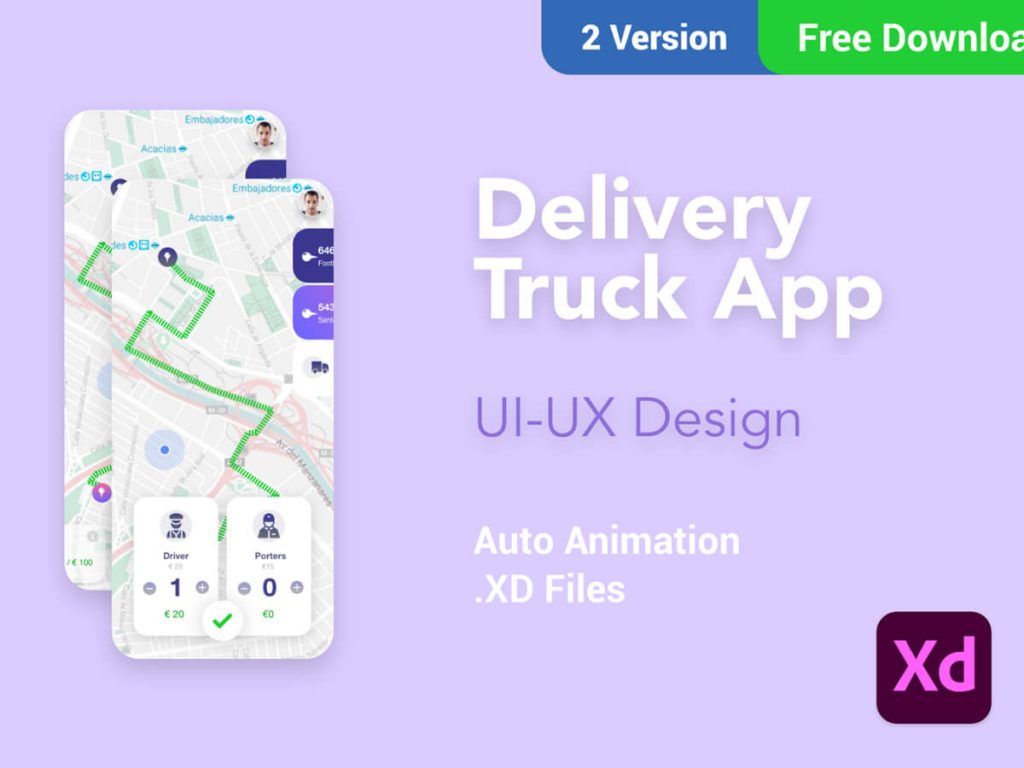 Delivery Truck App Adobe XD UI Kit