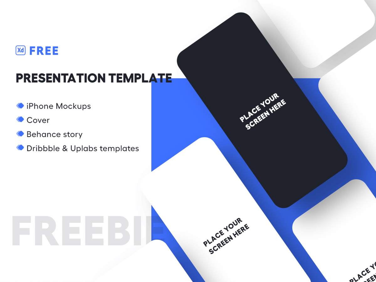 App Presentation Template Free XD Resource Adobe XD Elements