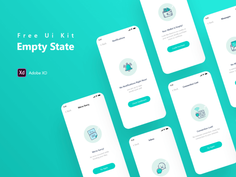 Empty State UI Kit Free XD Resource Adobe XD Elements